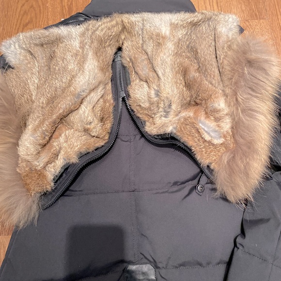 Rudsak black coat with fur and leather - Picture 3 of 8